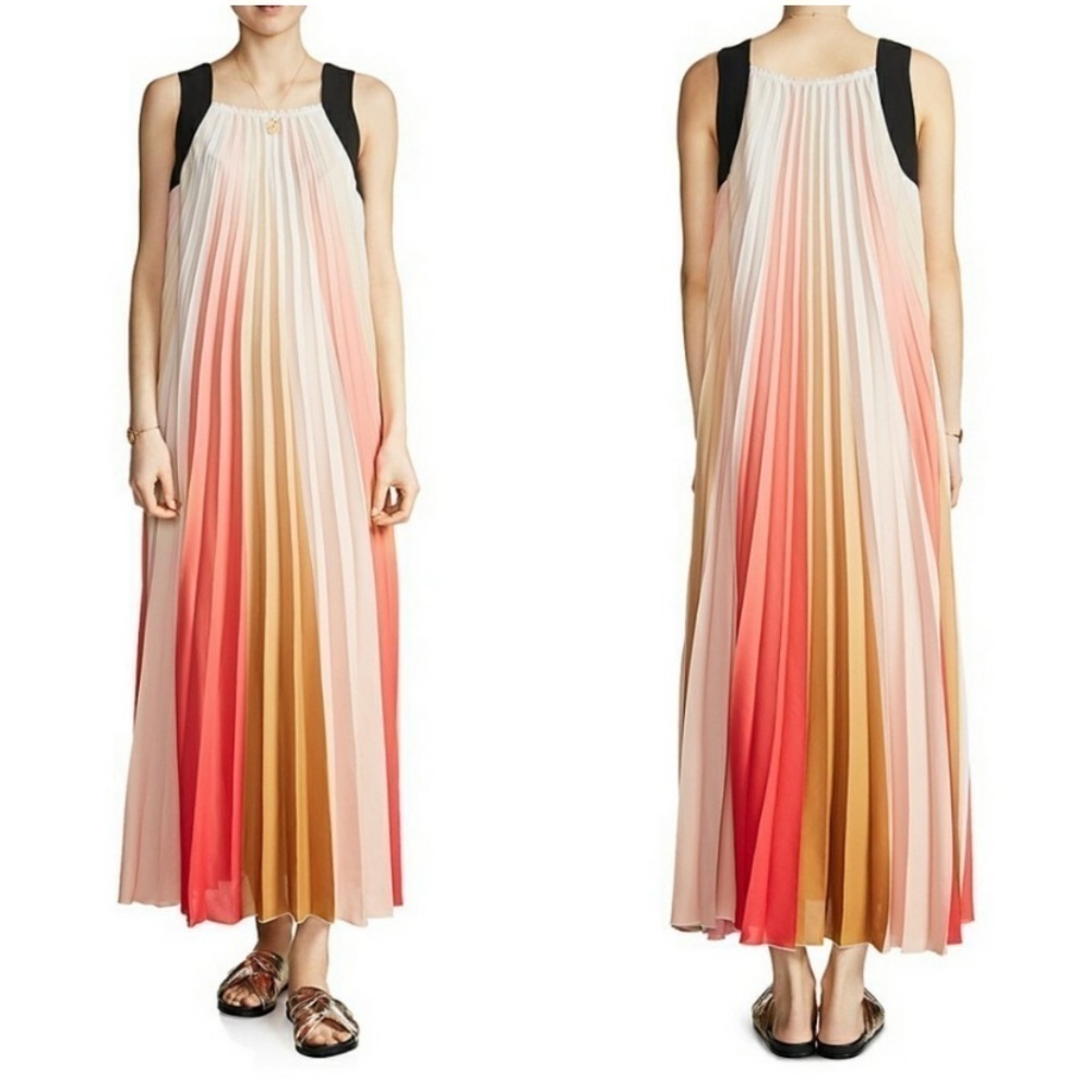 Maje Runina Ombr Pleated Maxi Dress